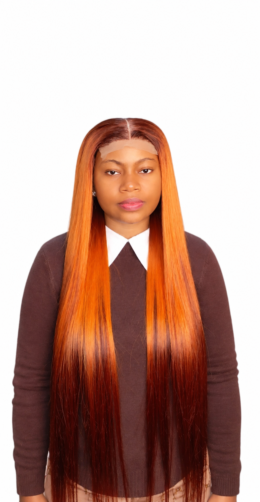 FHB Luxury Sunset Copper – Premium Blended Bone Straight Wig