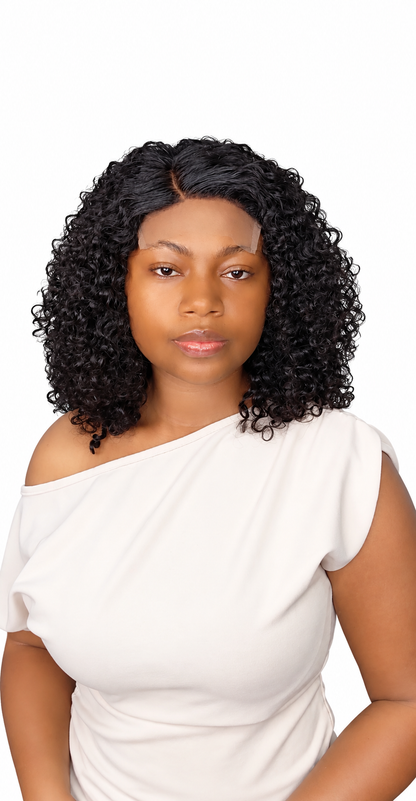 Parrucca FHB ricci pixie naturali neri in capelli umani