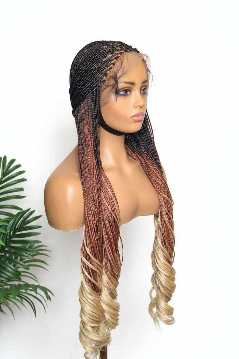 French curls braided wig