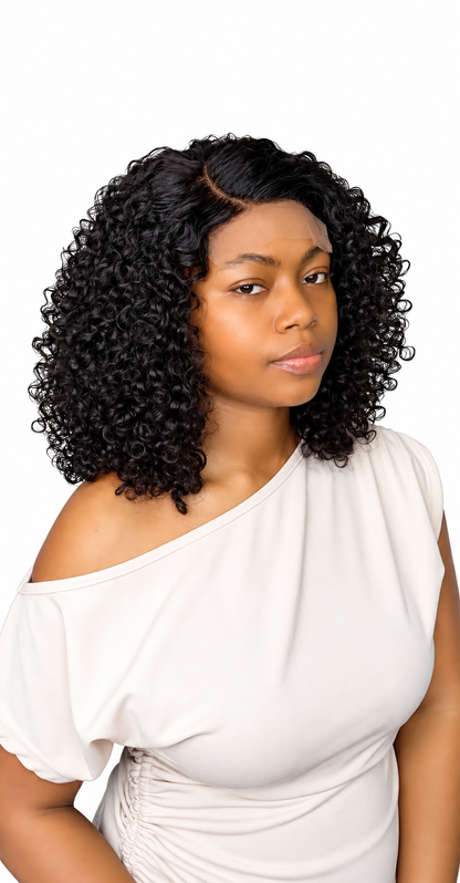 Parrucca FHB ricci pixie naturali neri in capelli umani