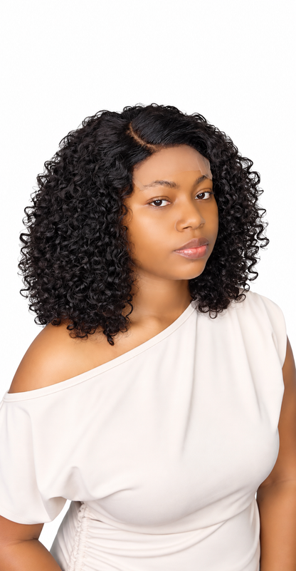Parrucca FHB ricci pixie naturali neri in capelli umani