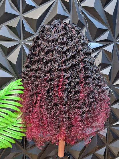 Parrucca riccia Queen Twist – Borgogna